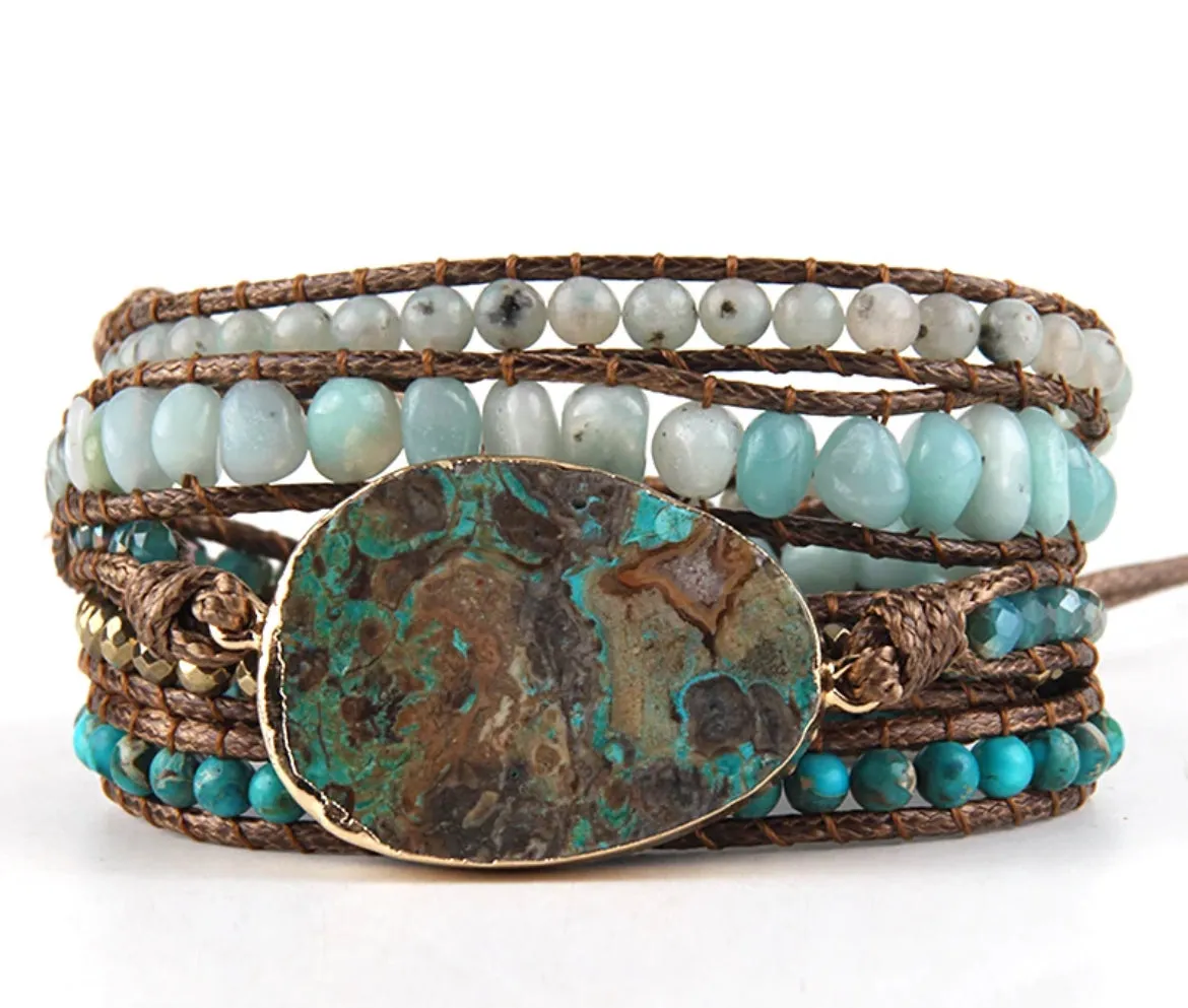 Boho & Mala Stone 5 Wrap Bracelet