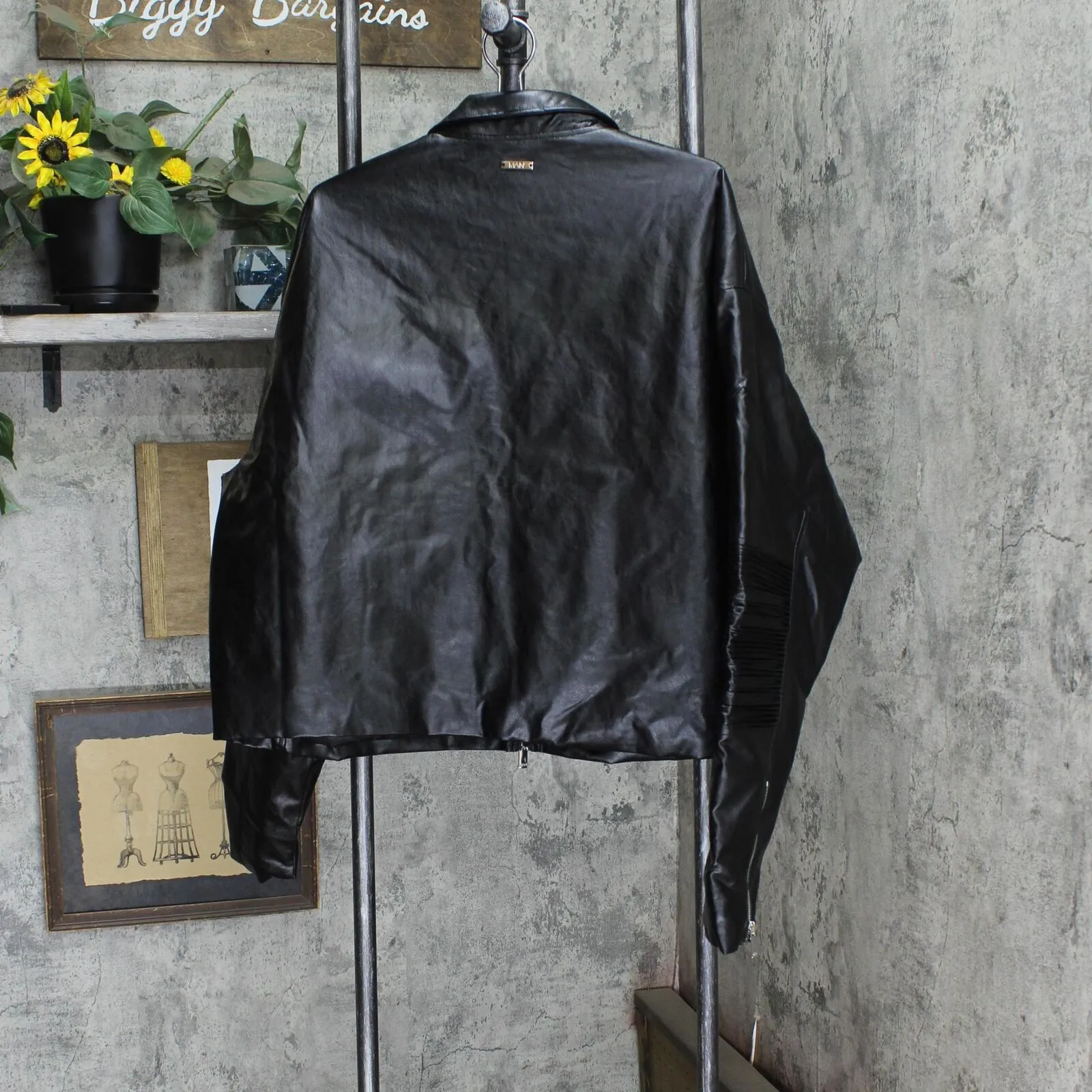 Boohoo Man Mens Faux Leather Moto Motorcycle Jacket 16668f690be736 Black L