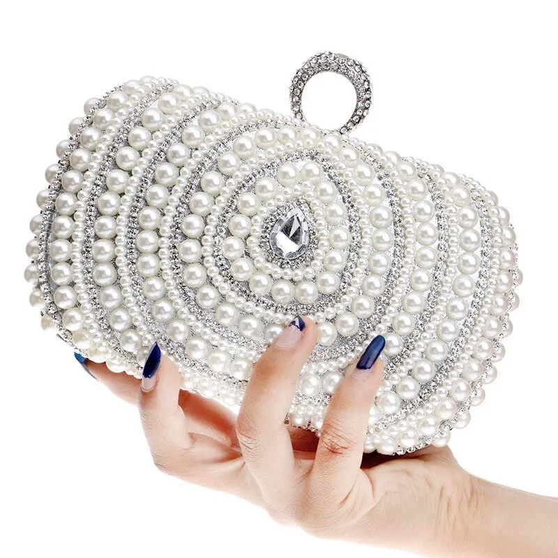 Bridal Clutch Bag Beaded Diamonds