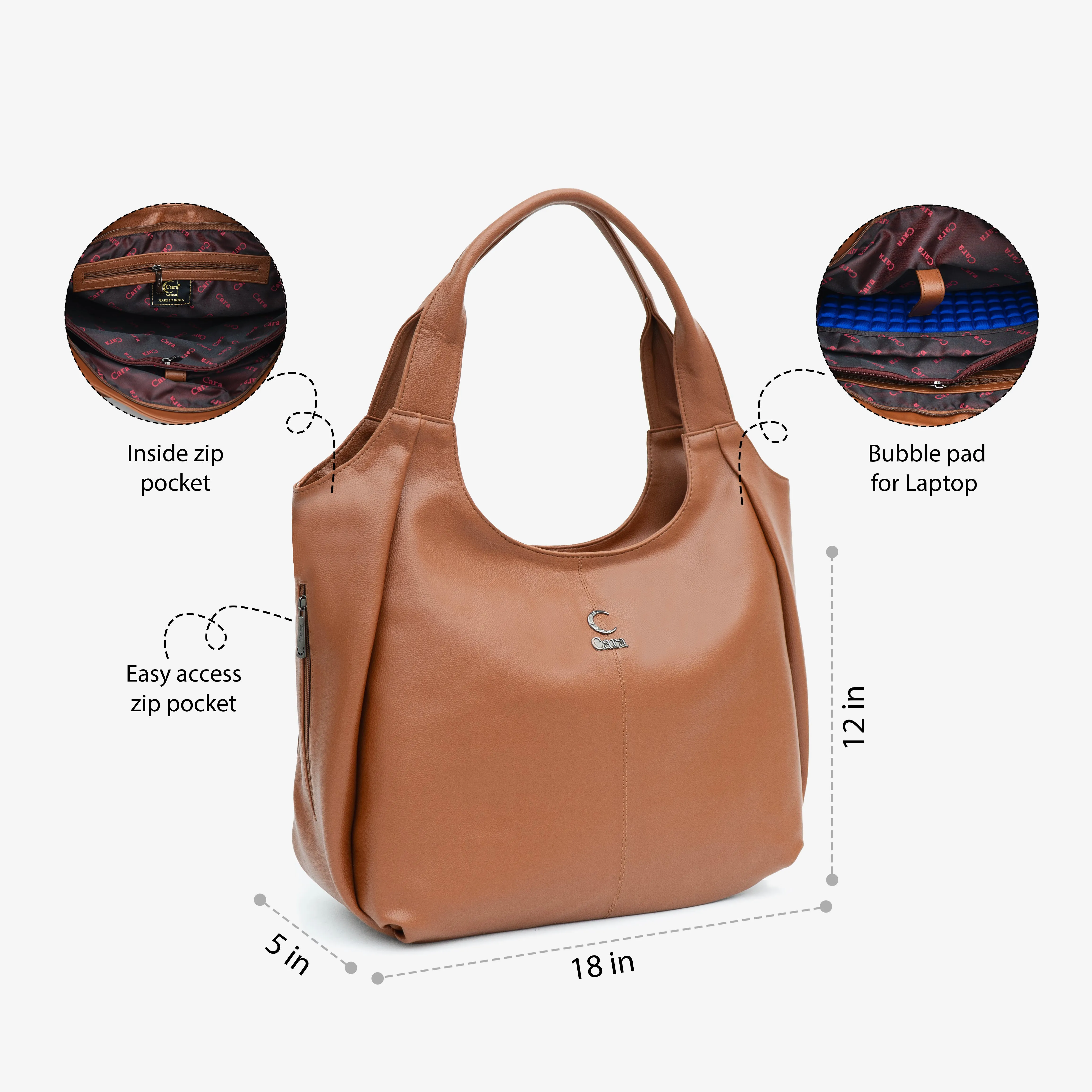 Brown Crazy Curve HANDBAG | CARA