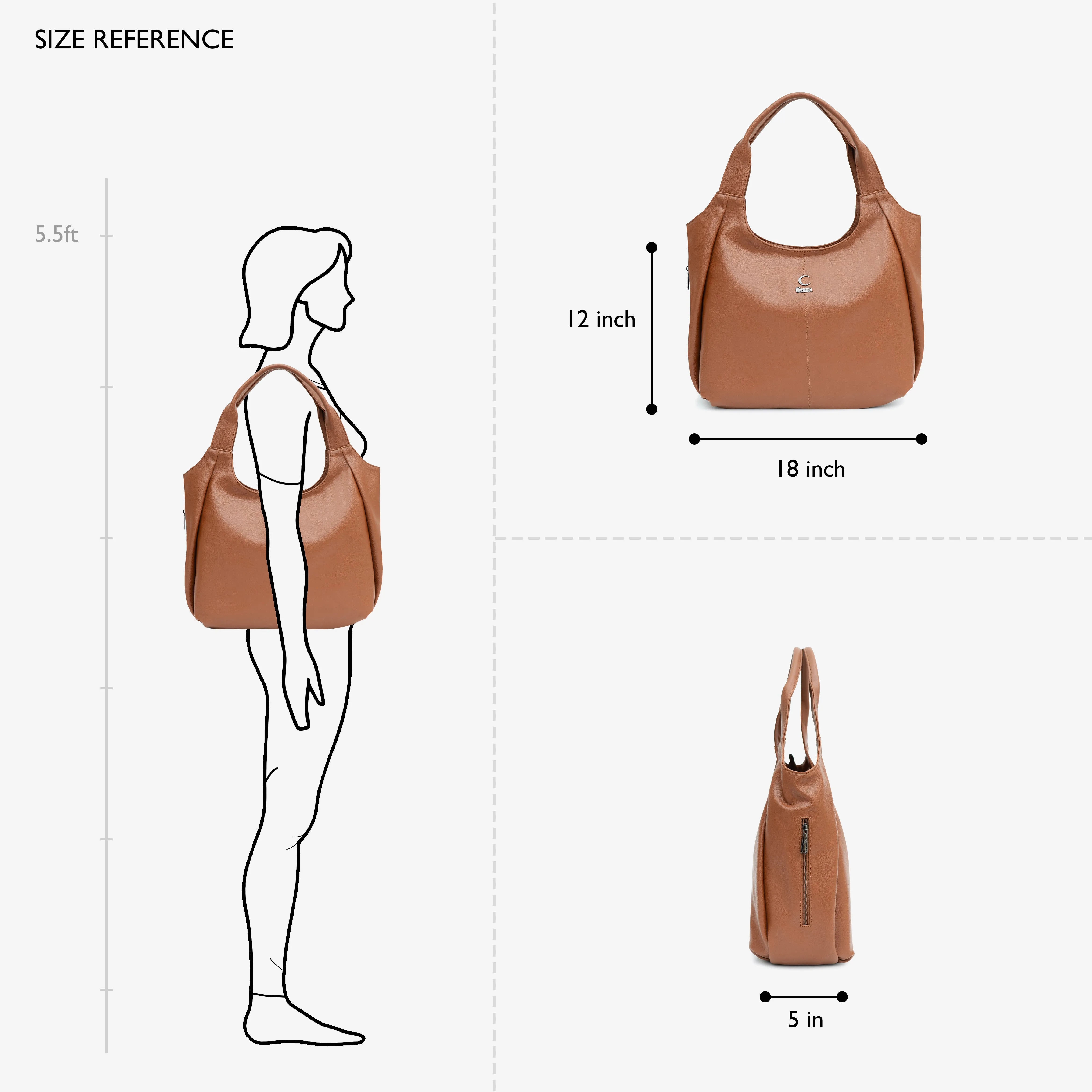 Brown Crazy Curve HANDBAG | CARA