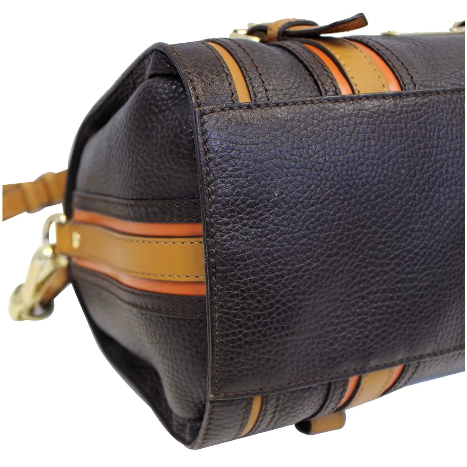 Burberry Alchester Bowling Leather Satchel Shoulder Bag Black