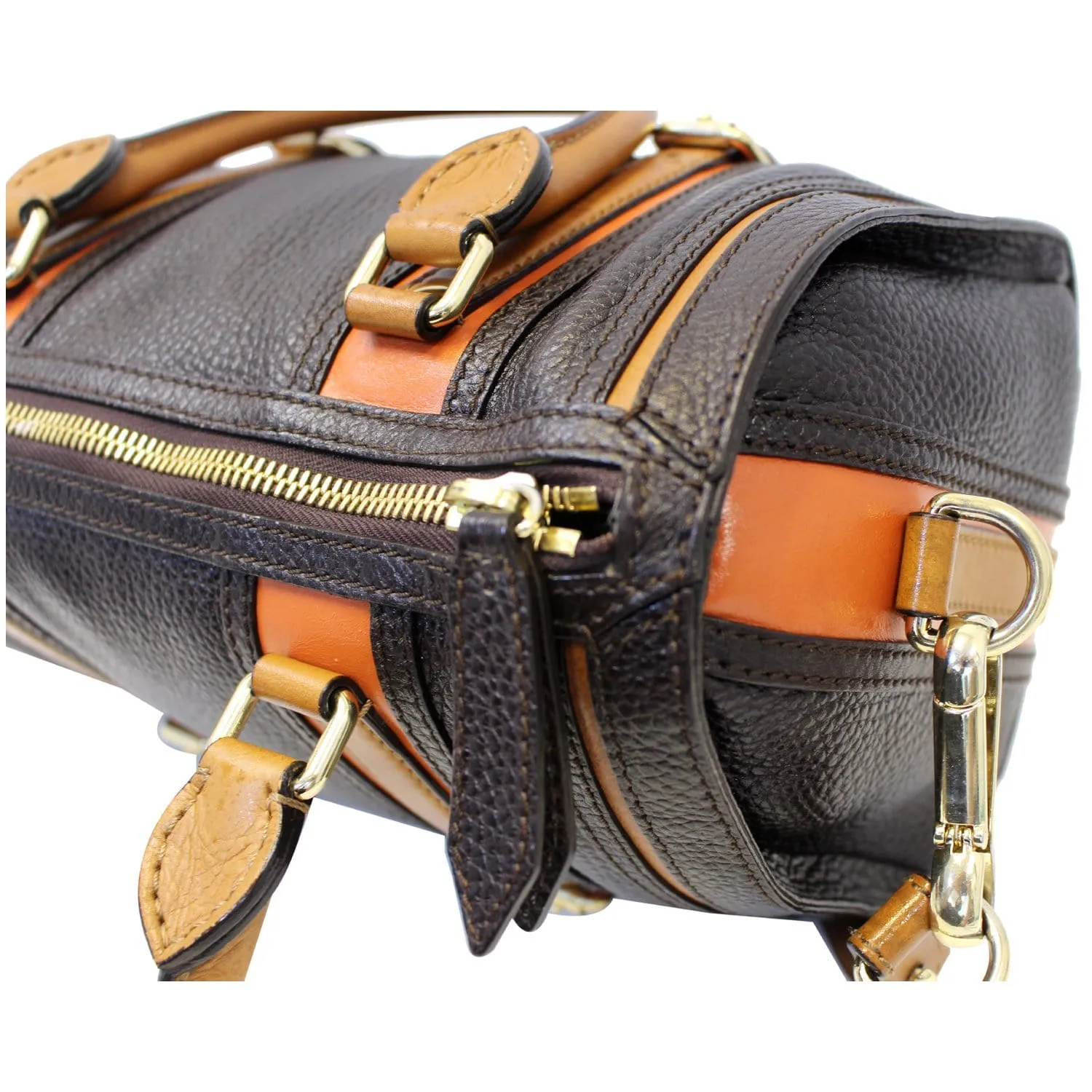 Burberry Alchester Bowling Leather Satchel Shoulder Bag Black