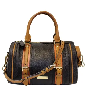 Burberry Alchester Bowling Leather Satchel Shoulder Bag Black