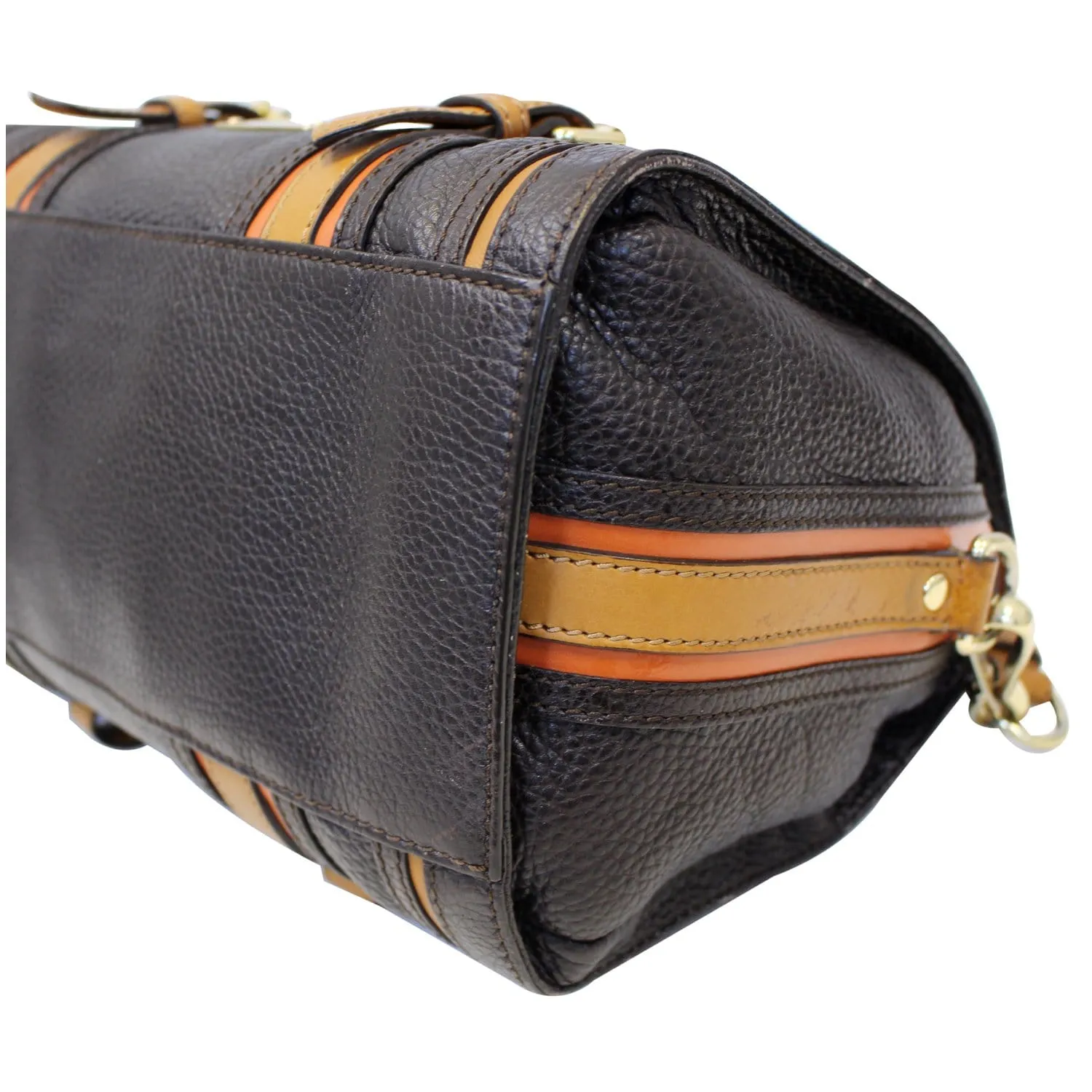 Burberry Alchester Bowling Leather Satchel Shoulder Bag Black