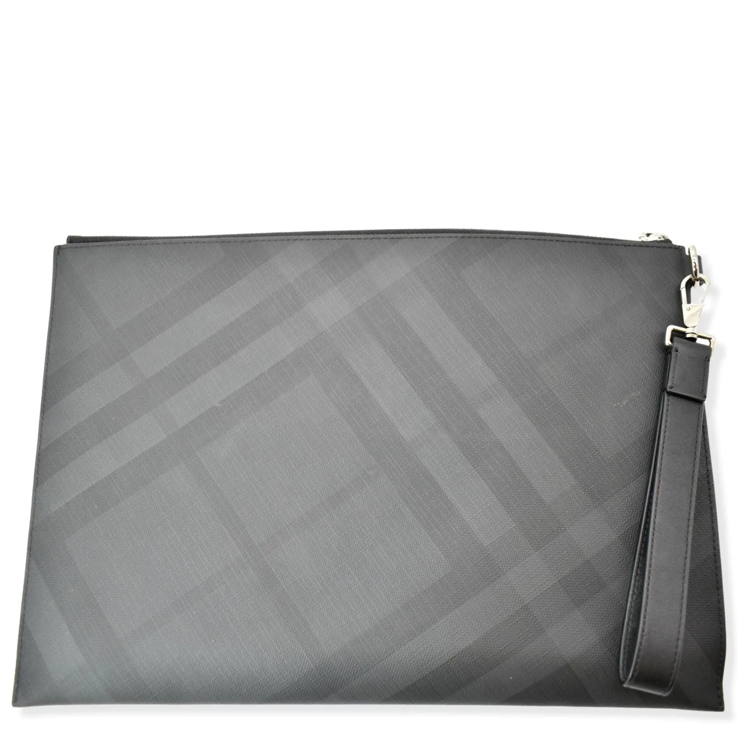 BURBERRY London Check Leather Zip Pouch