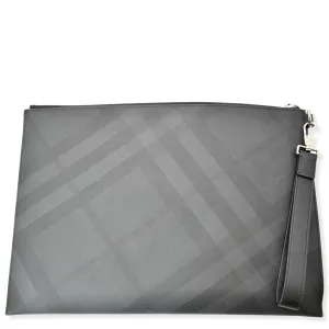 BURBERRY London Check Leather Zip Pouch