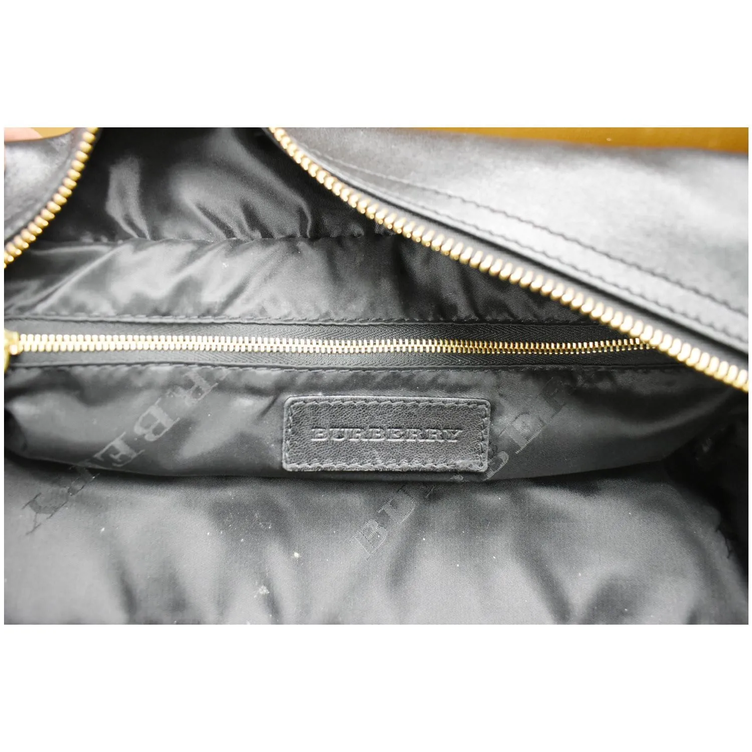 BURBERRY Studded Leather Satchel Bag Black