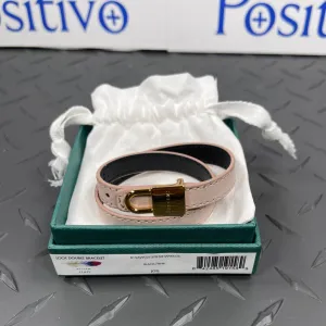 Buscemi Lock Double Bracelet Black/Pink Leather