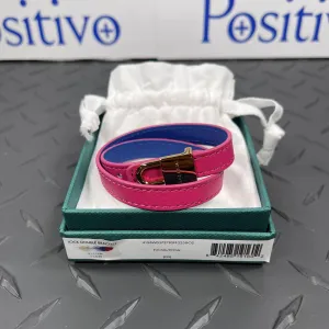 Buscemi Lock Double Bracelet Fuscia/Royal Leather