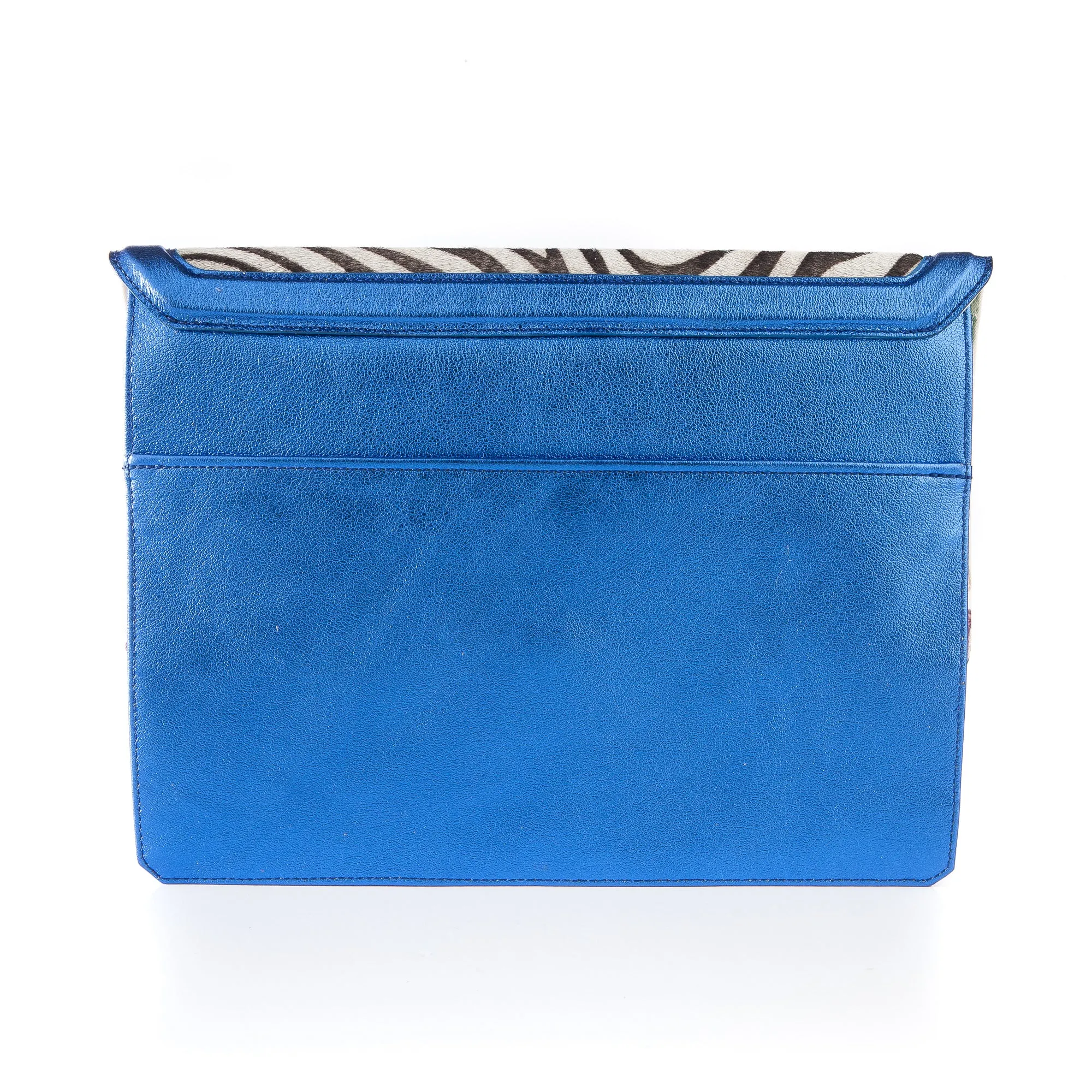 Caffery in Metallic Royal Blue and Zebra Calf Hair