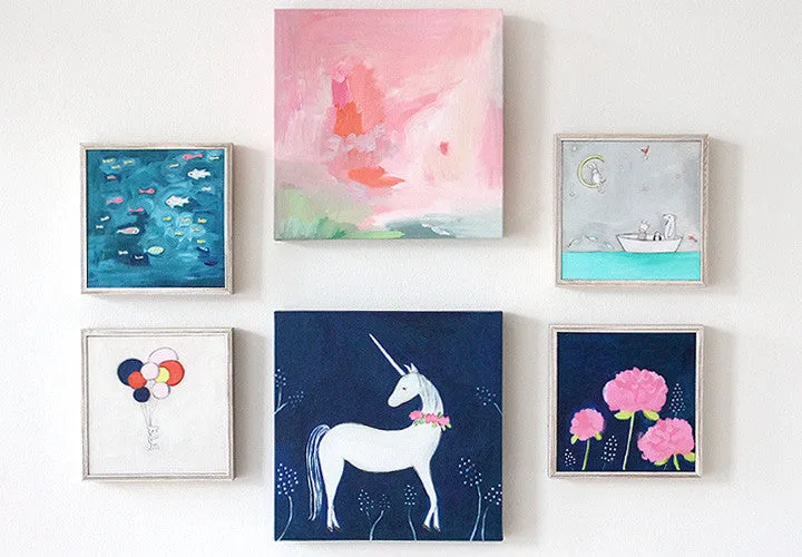 Calm Cool Collected- Soft Blue | mini framed canvas reproduction