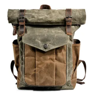 Canvas Oil Wax Backpacks for Men