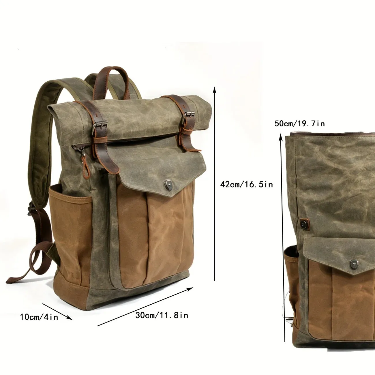 Canvas Oil Wax Backpacks for Men