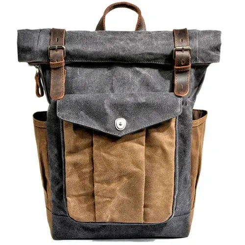 Canvas Oil Wax Backpacks for Men