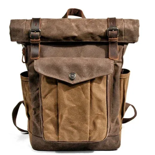 Canvas Oil Wax Backpacks for Men