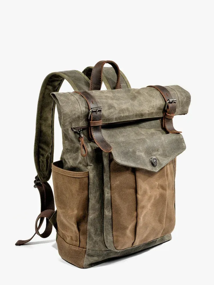 Canvas Oil Wax Backpacks for Men