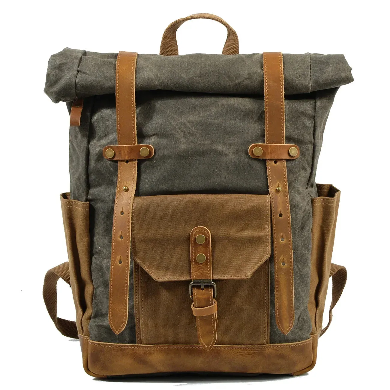 Canvas Oil Wax Backpacks for Men