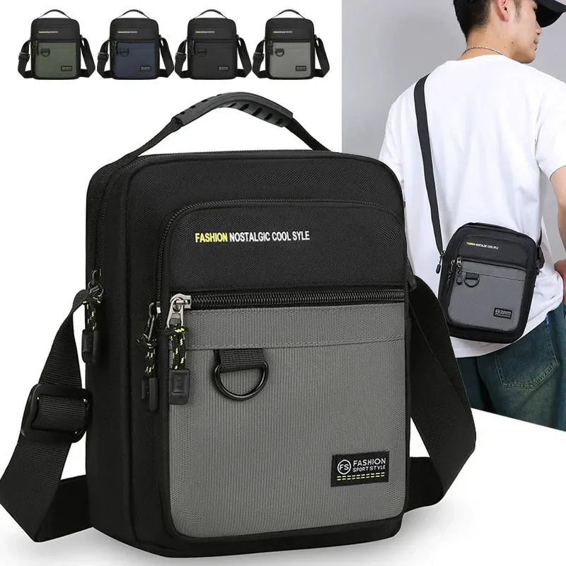 Casual Multi-Function Small Men Handbag Simple Oxford Casual Shoulder Bags For Men Crossbody Bag Vintage Summer Messenger Bag
