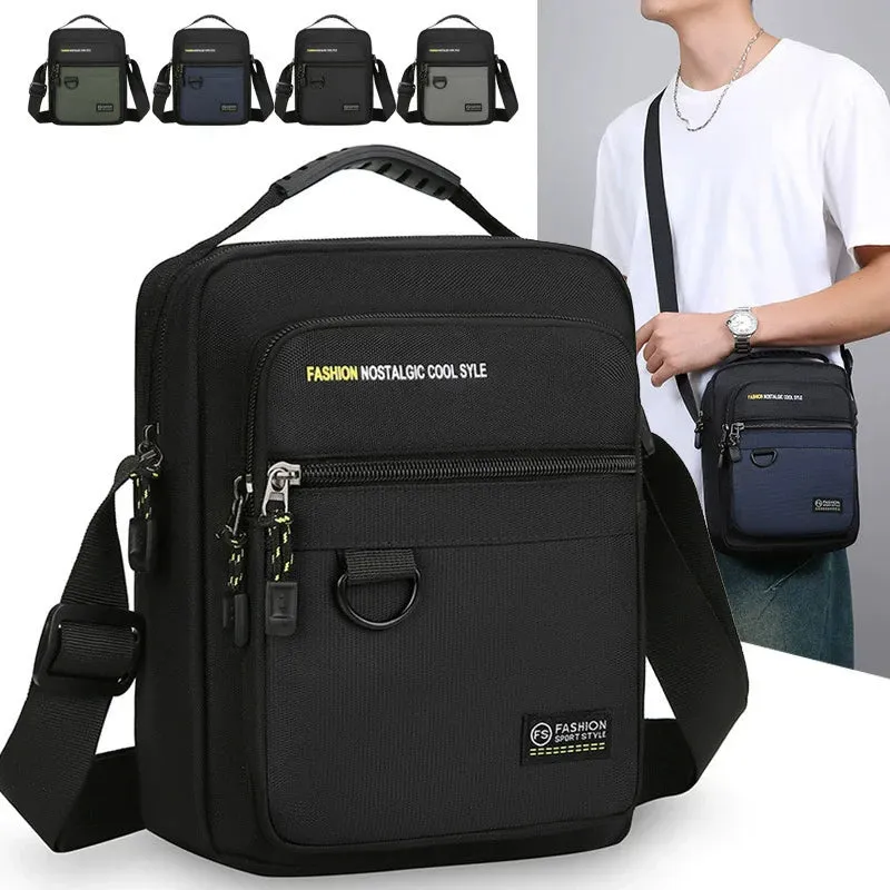 Casual Multi-Function Small Men Handbag Simple Oxford Casual Shoulder Bags For Men Crossbody Bag Vintage Summer Messenger Bag