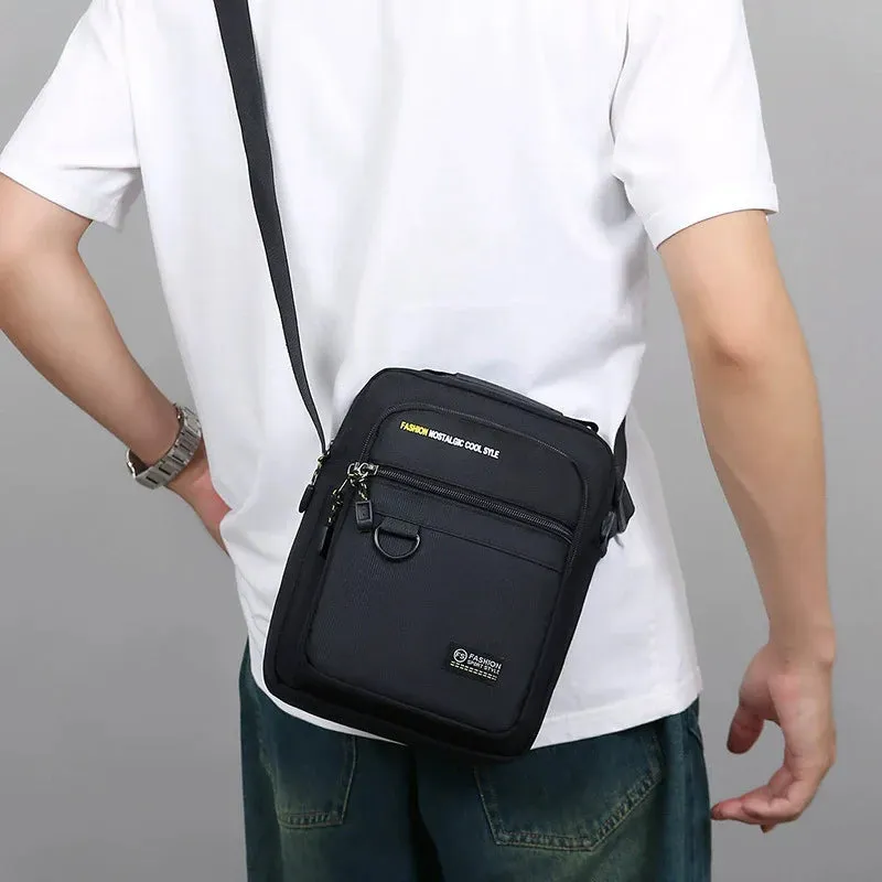 Casual Multi-Function Small Men Handbag Simple Oxford Casual Shoulder Bags For Men Crossbody Bag Vintage Summer Messenger Bag