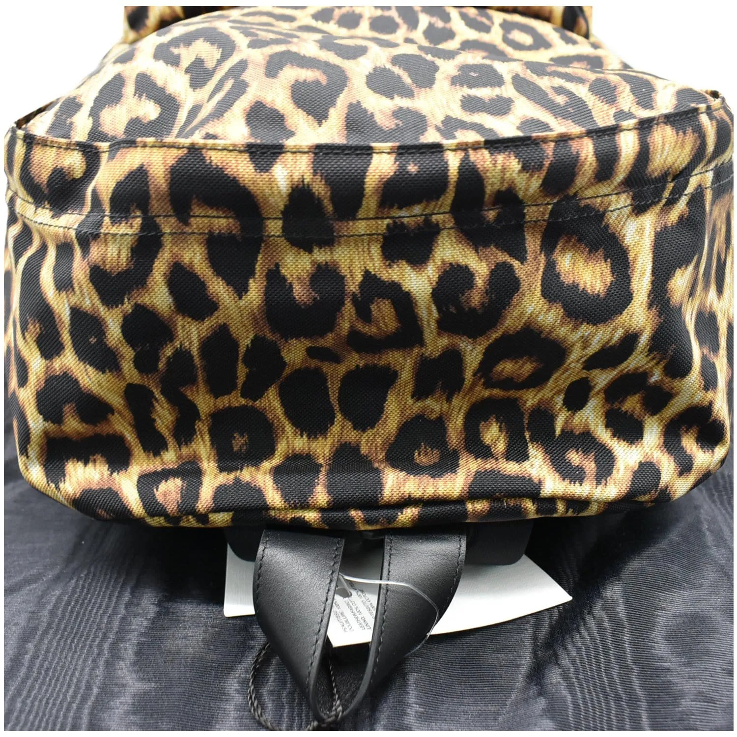 CELINE Leopard Medium Print Canvas Backpack Bag Brown