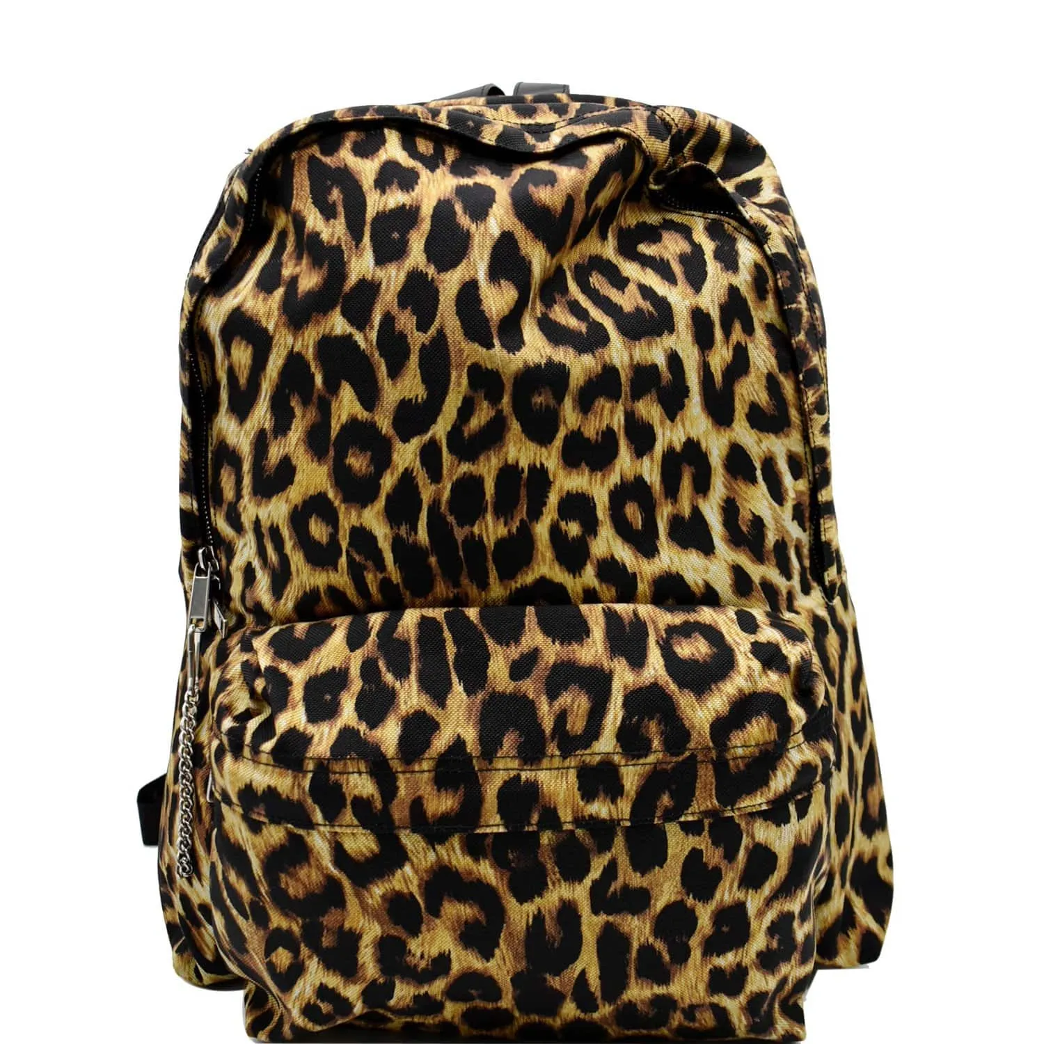 CELINE Leopard Medium Print Canvas Backpack Bag Brown