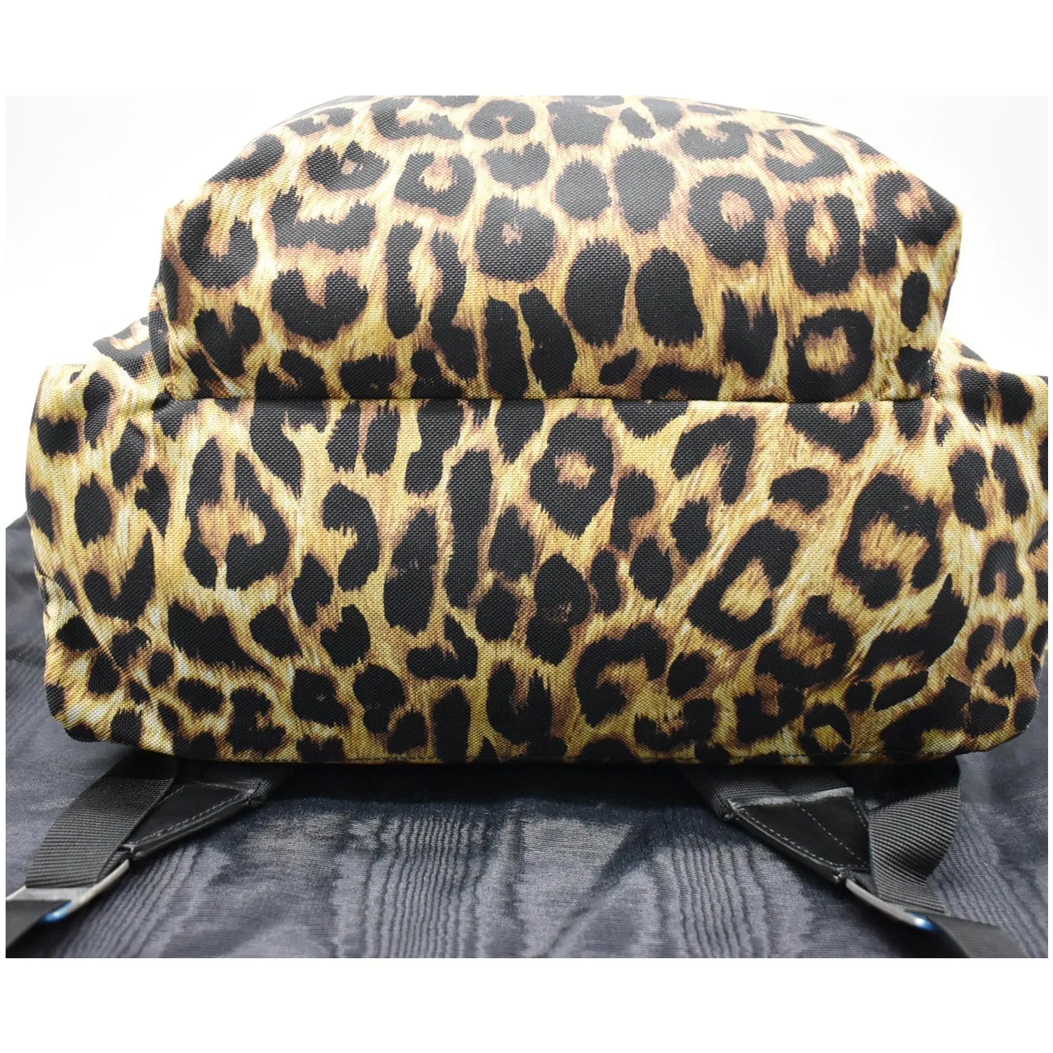 CELINE Leopard Medium Print Canvas Backpack Bag Brown