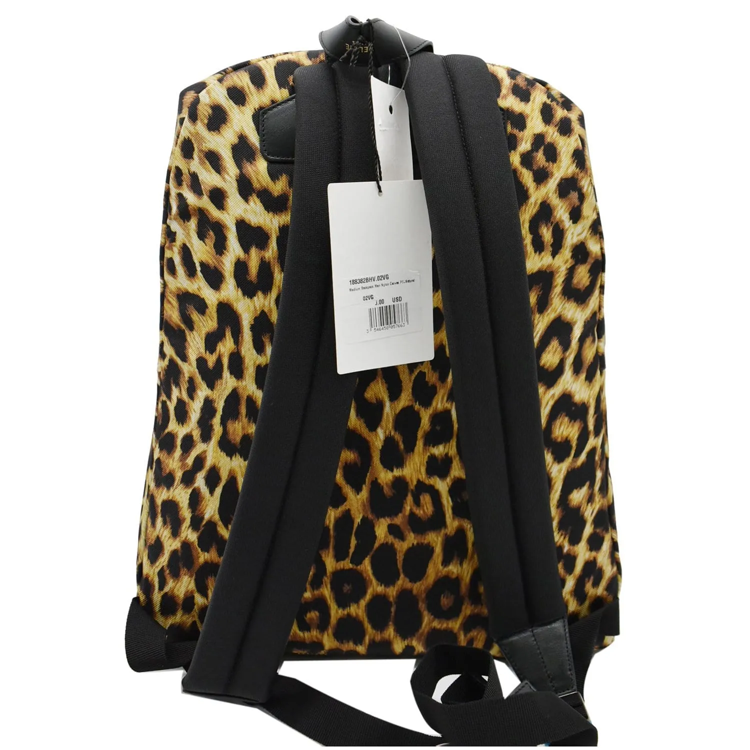 CELINE Leopard Medium Print Canvas Backpack Bag Brown