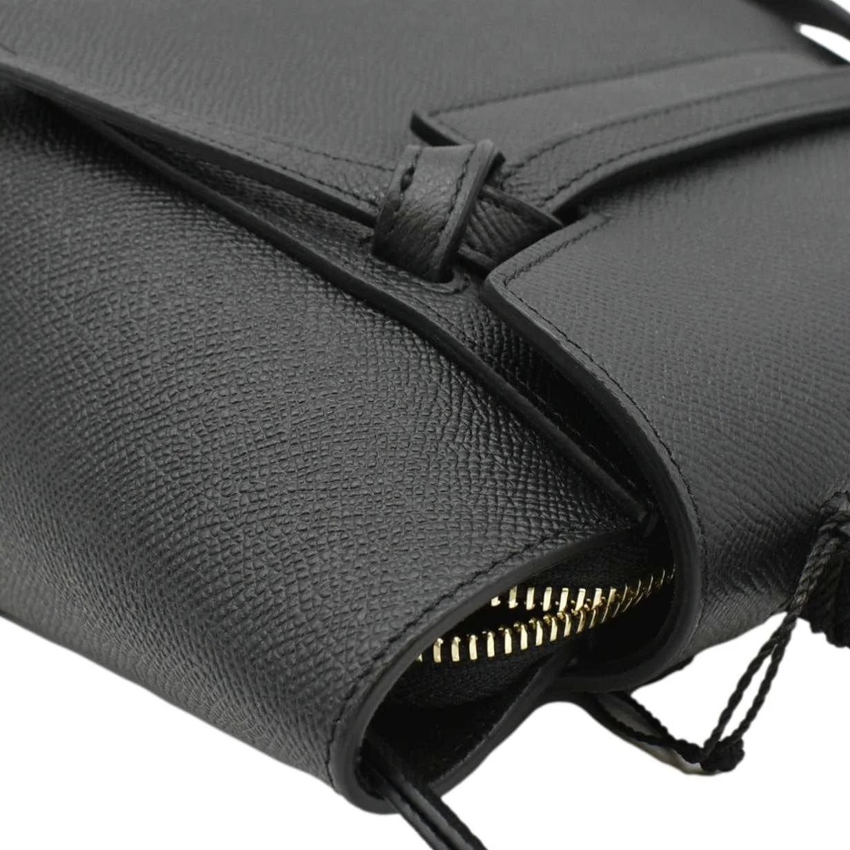 CELINE Nano Belt Grained Leather Shoulder Bag Black