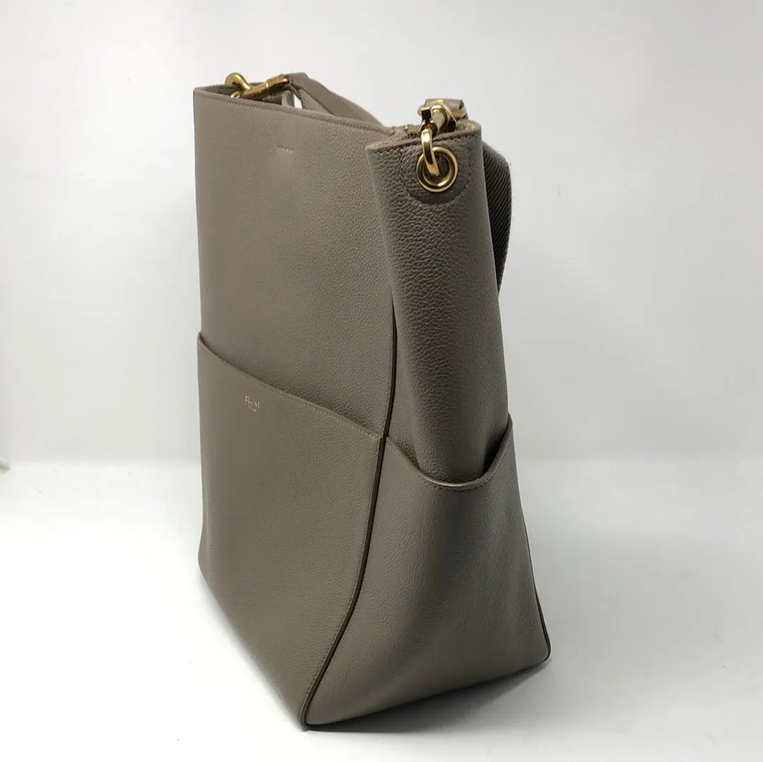 Celine Seau Sangle Leather Large Tote Bag