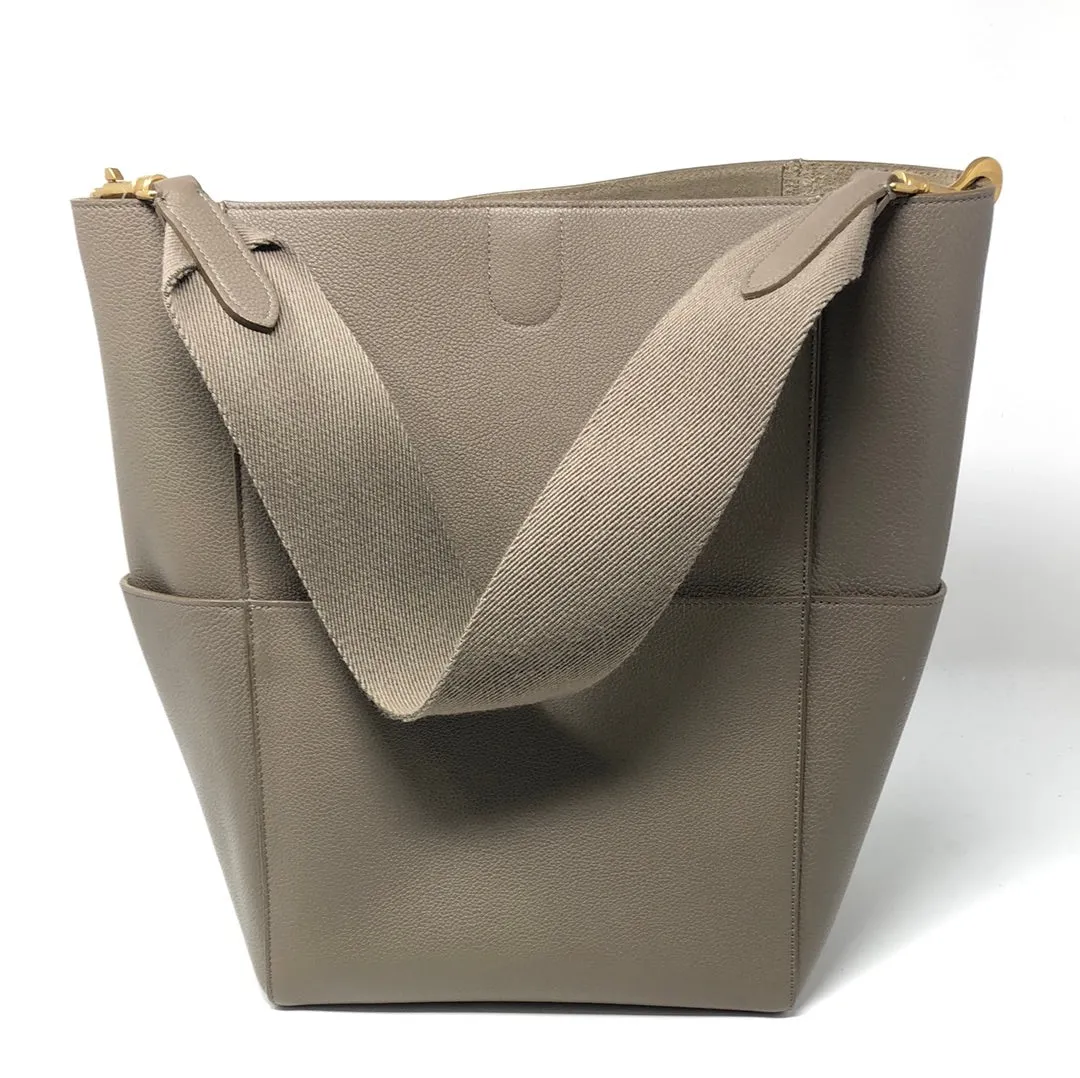 Celine Seau Sangle Leather Large Tote Bag