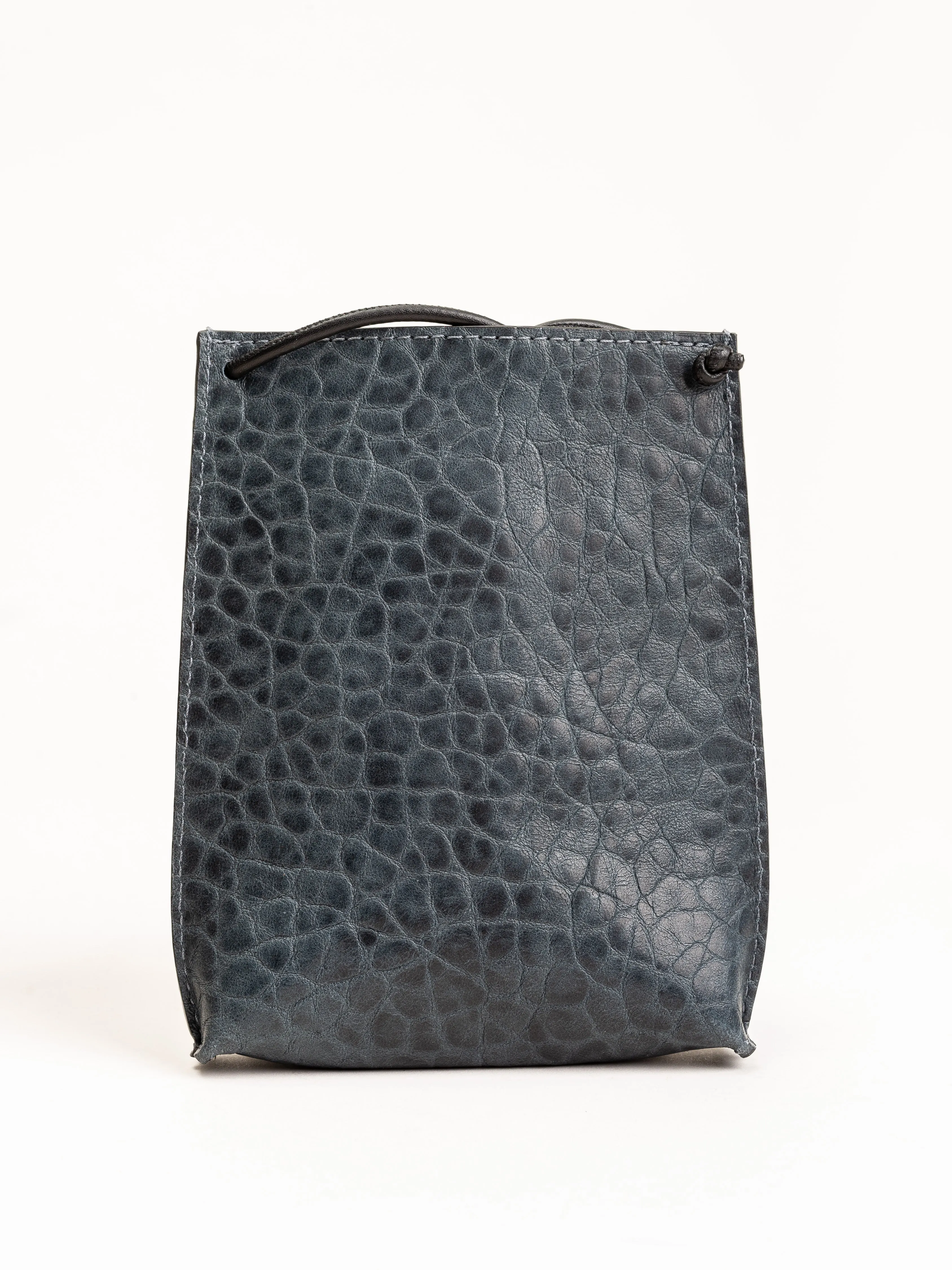 cell pouch - blue sheepskin