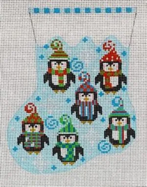CH-638  - Six Penguins Mini Stocking