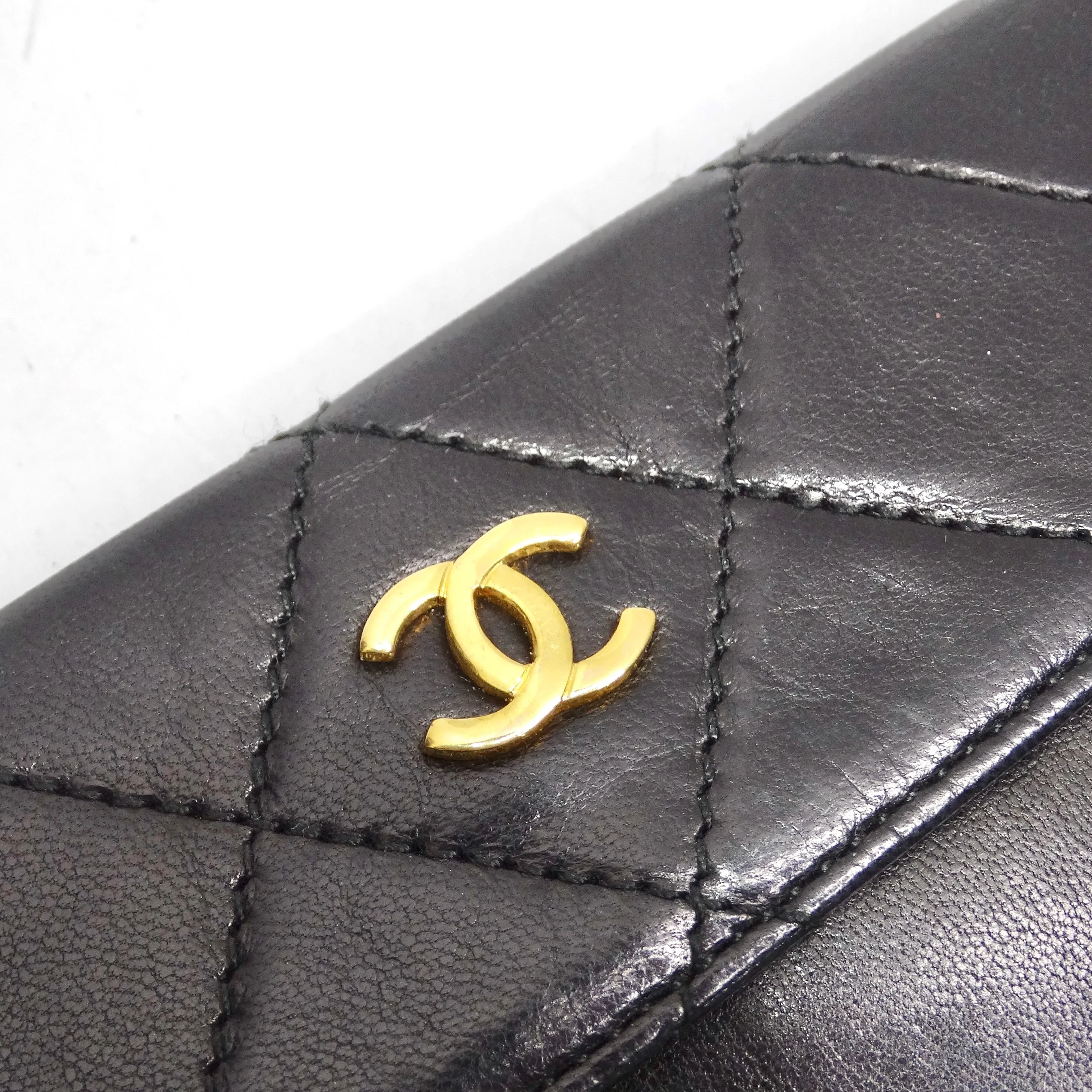 Chanel 1980s CC Quilted Lambskin Wallet