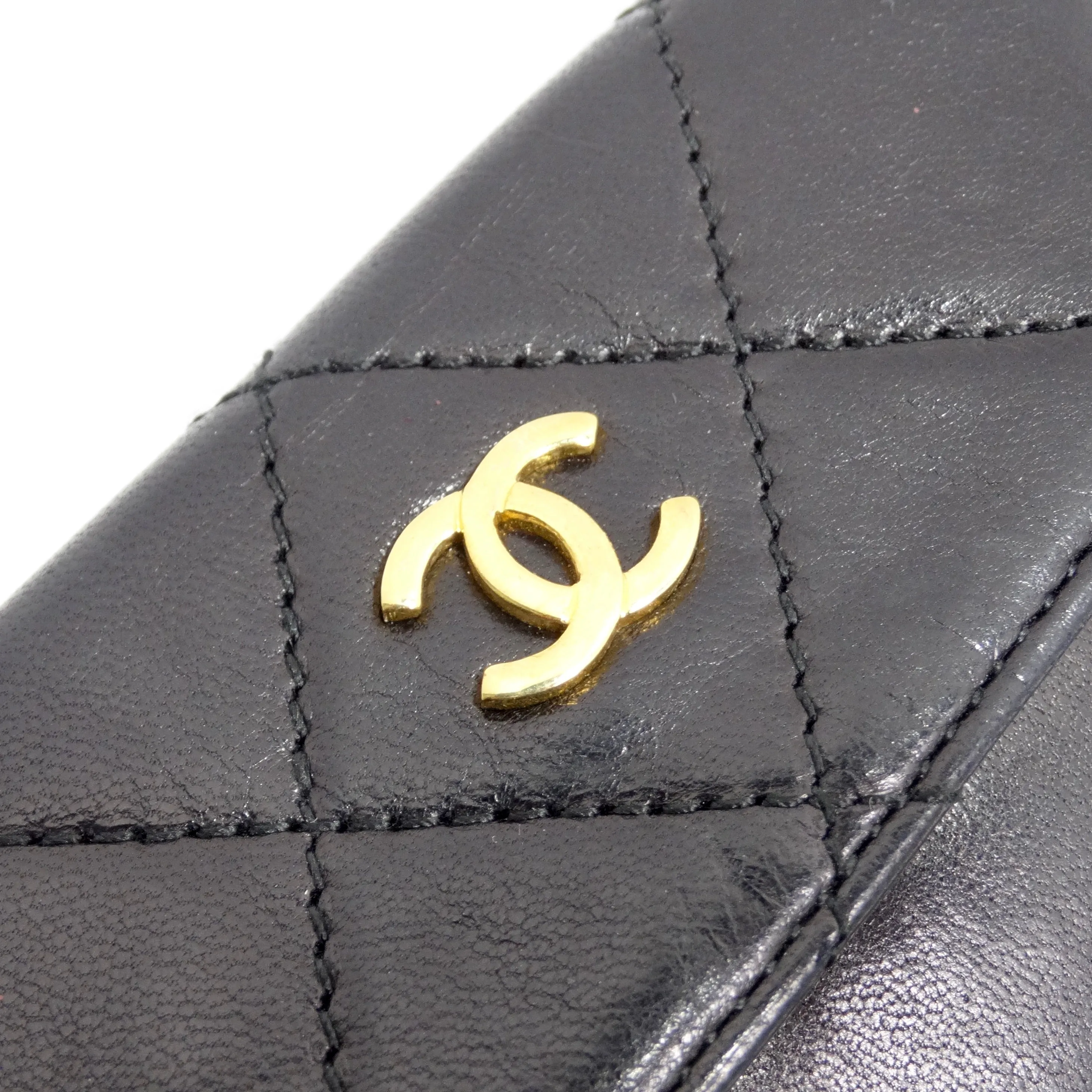 Chanel 1980s CC Quilted Lambskin Wallet