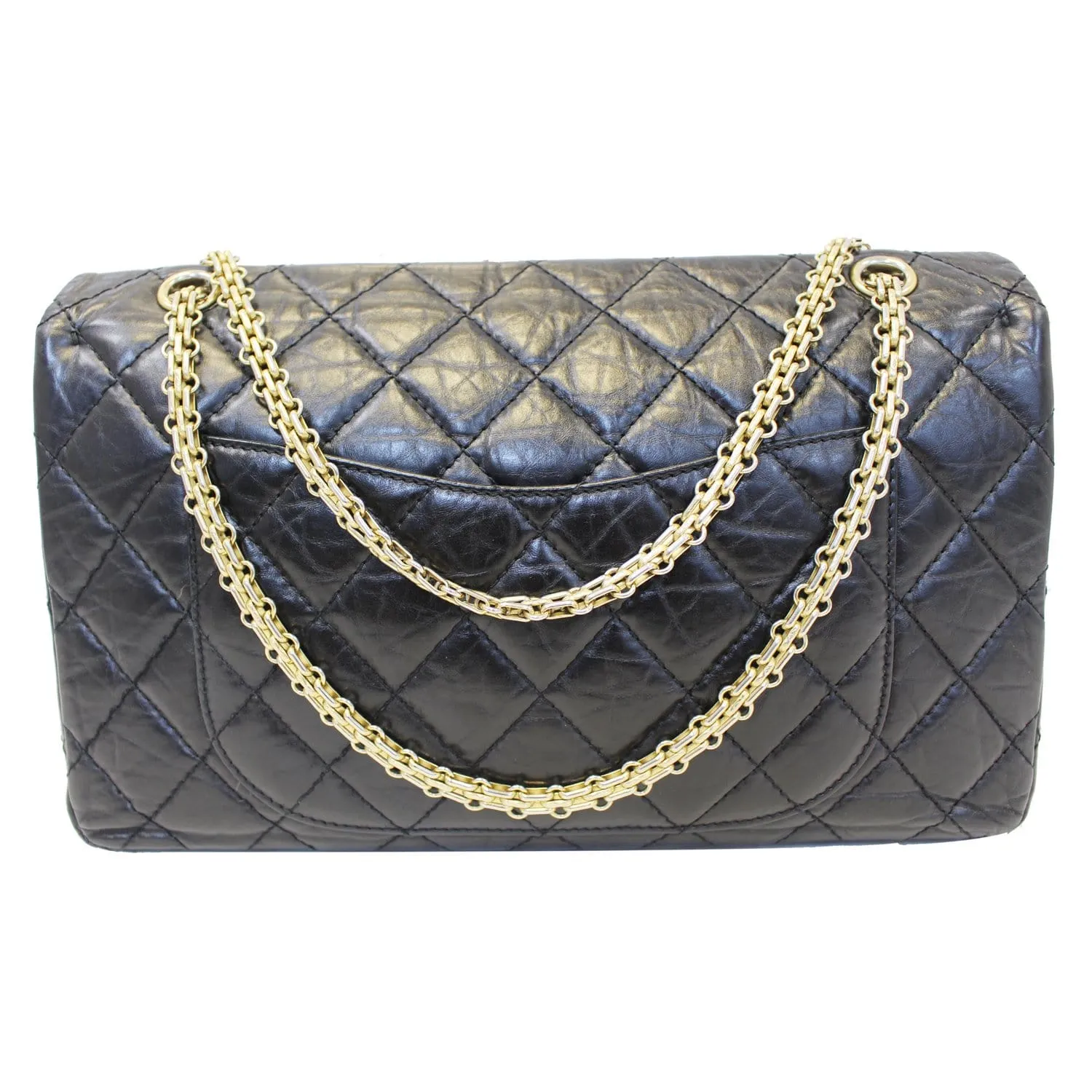 CHANEL 2.55 Reissue Calfskin Leather Flap Shoulder Bag Black