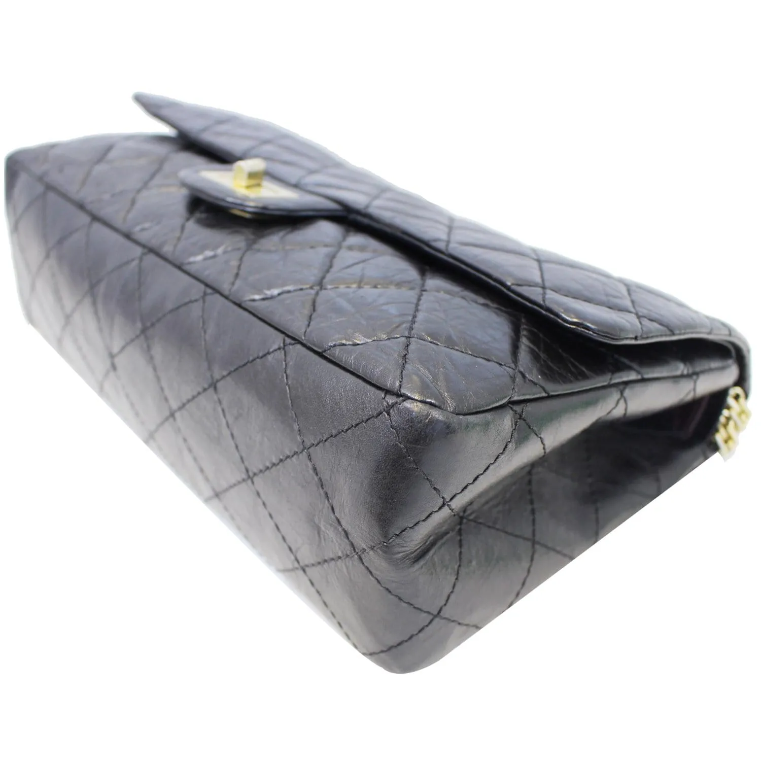 CHANEL 2.55 Reissue Calfskin Leather Flap Shoulder Bag Black
