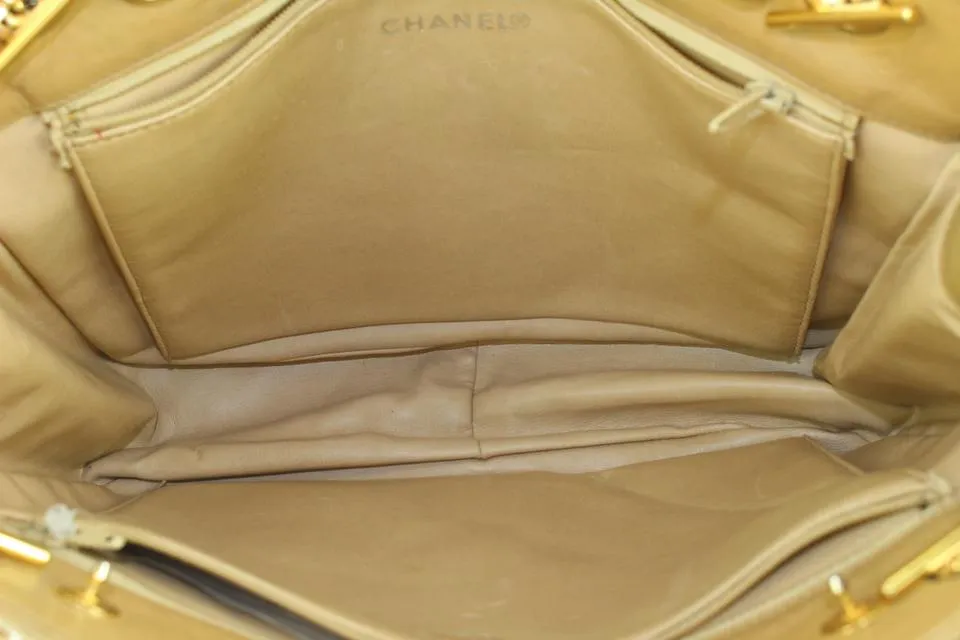 Chanel Beige Quilted Lambskin ShopperTote Chain Bag 593cas615