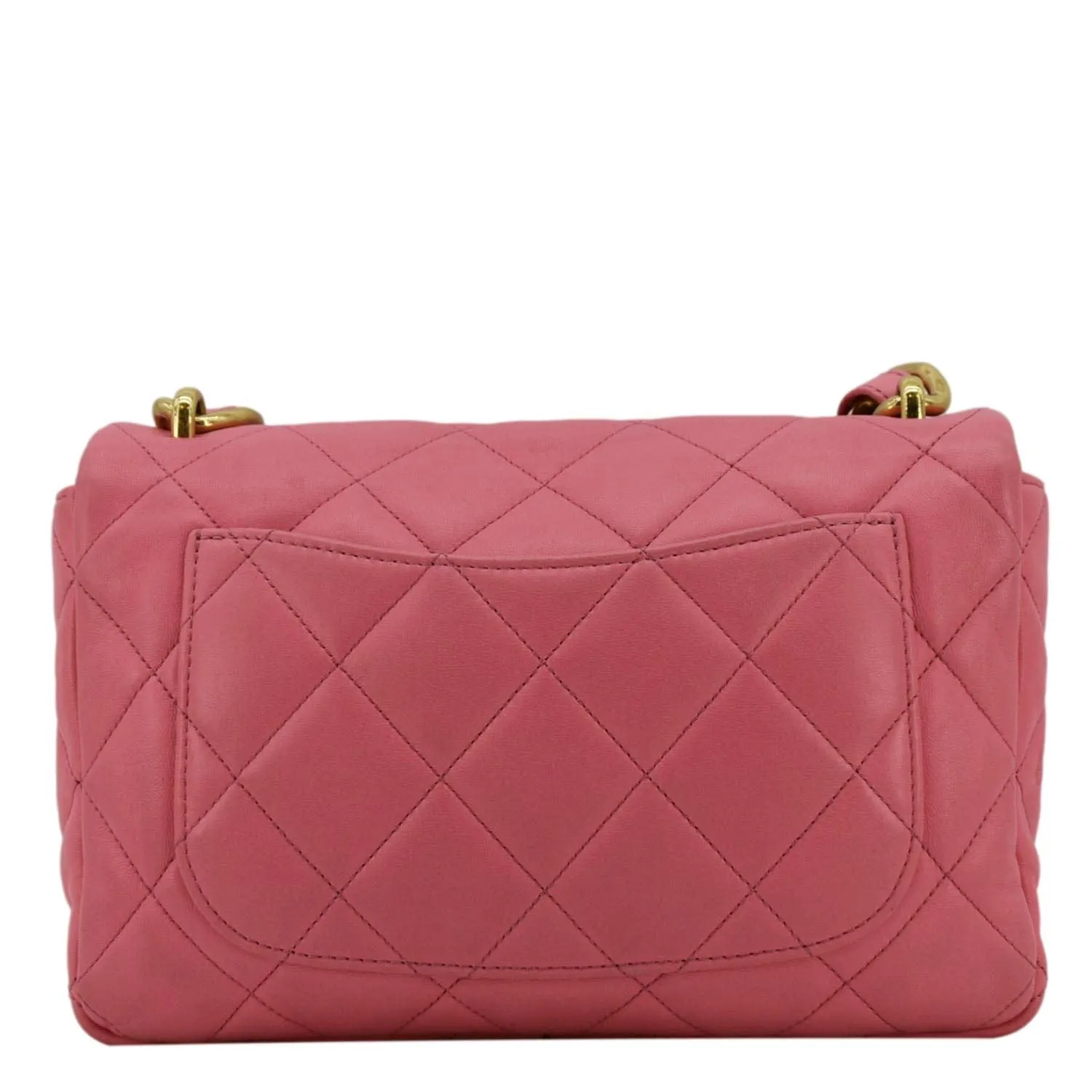 CHANEL CC Funky Town Flap Large Lambskin Quilted Leather Shoulder Bag Pink