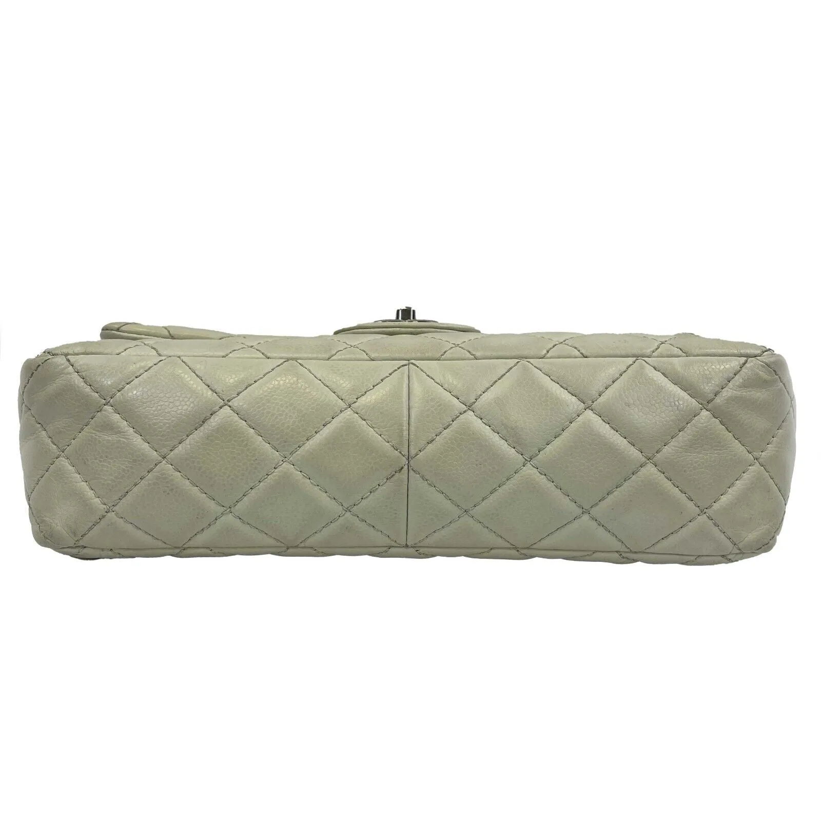 CHANEL - Classic Maxi CC Ecru Single Flap Shoulder Bag