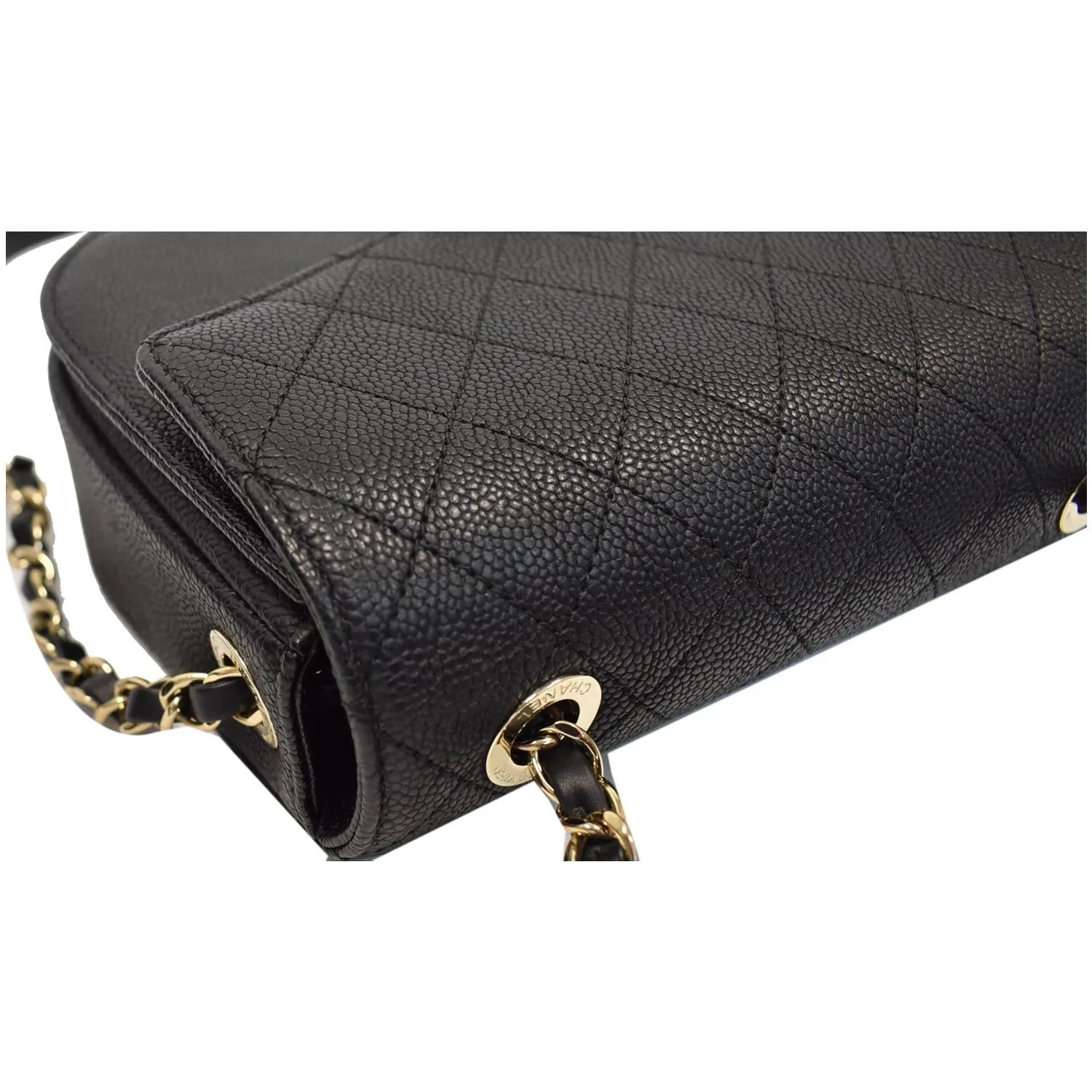 CHANEL Coco Cuba Quilted Grained Calfskin Leather Top Handle Bag Black