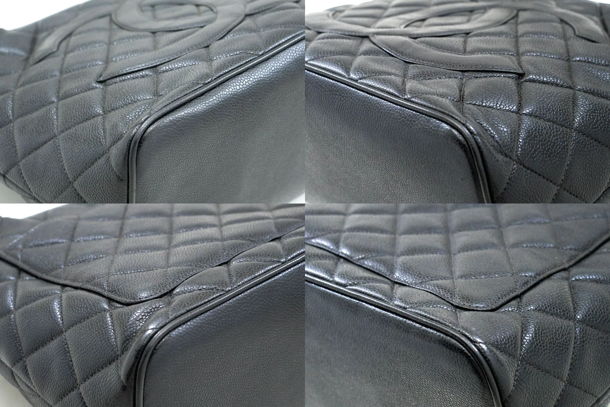 CHANEL Silver Medallion Grained Calfskin Leather Shoulder Bag n54