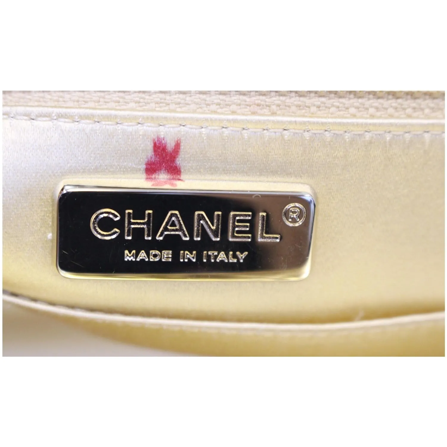CHANEL Tweed We Need Metallic Lambskin Leather Clutch Gold