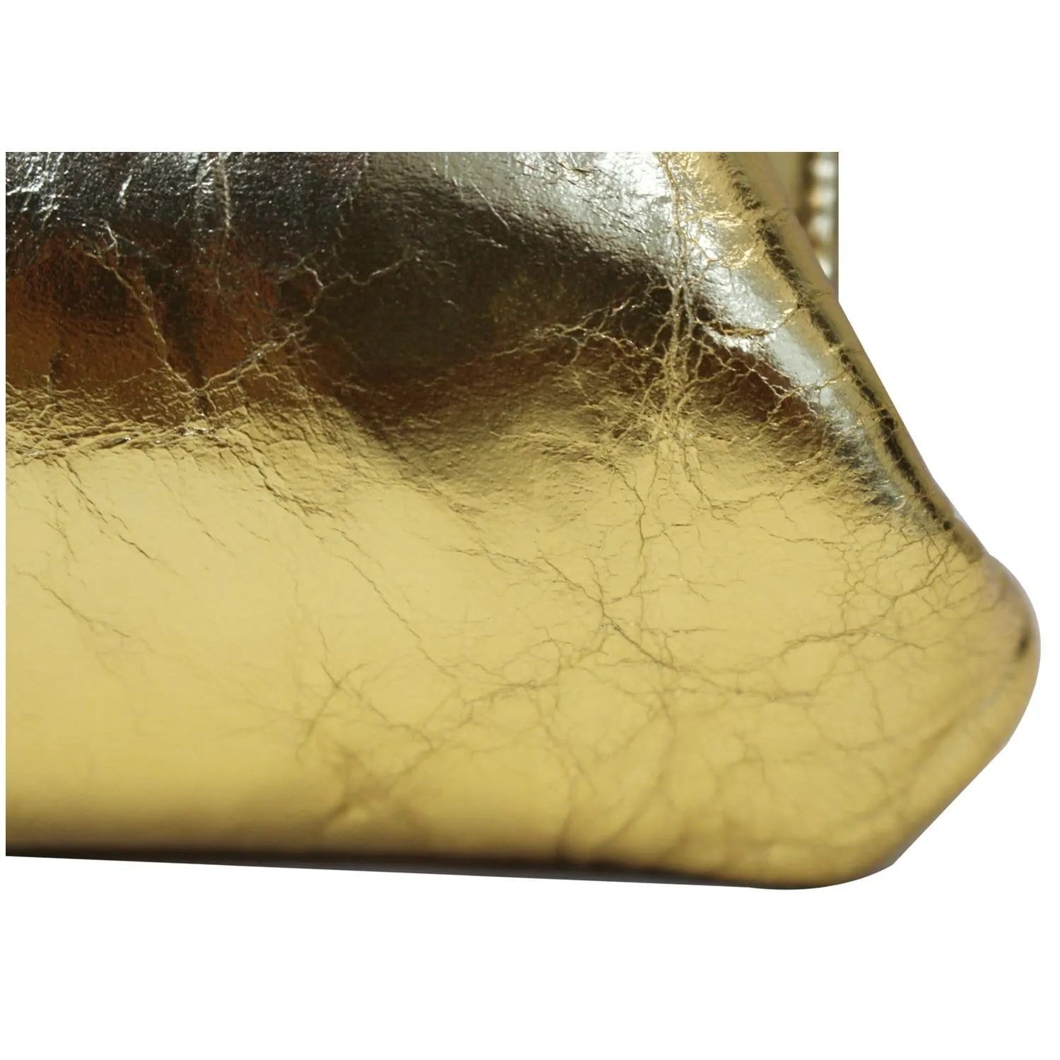 CHANEL Tweed We Need Metallic Lambskin Leather Clutch Gold