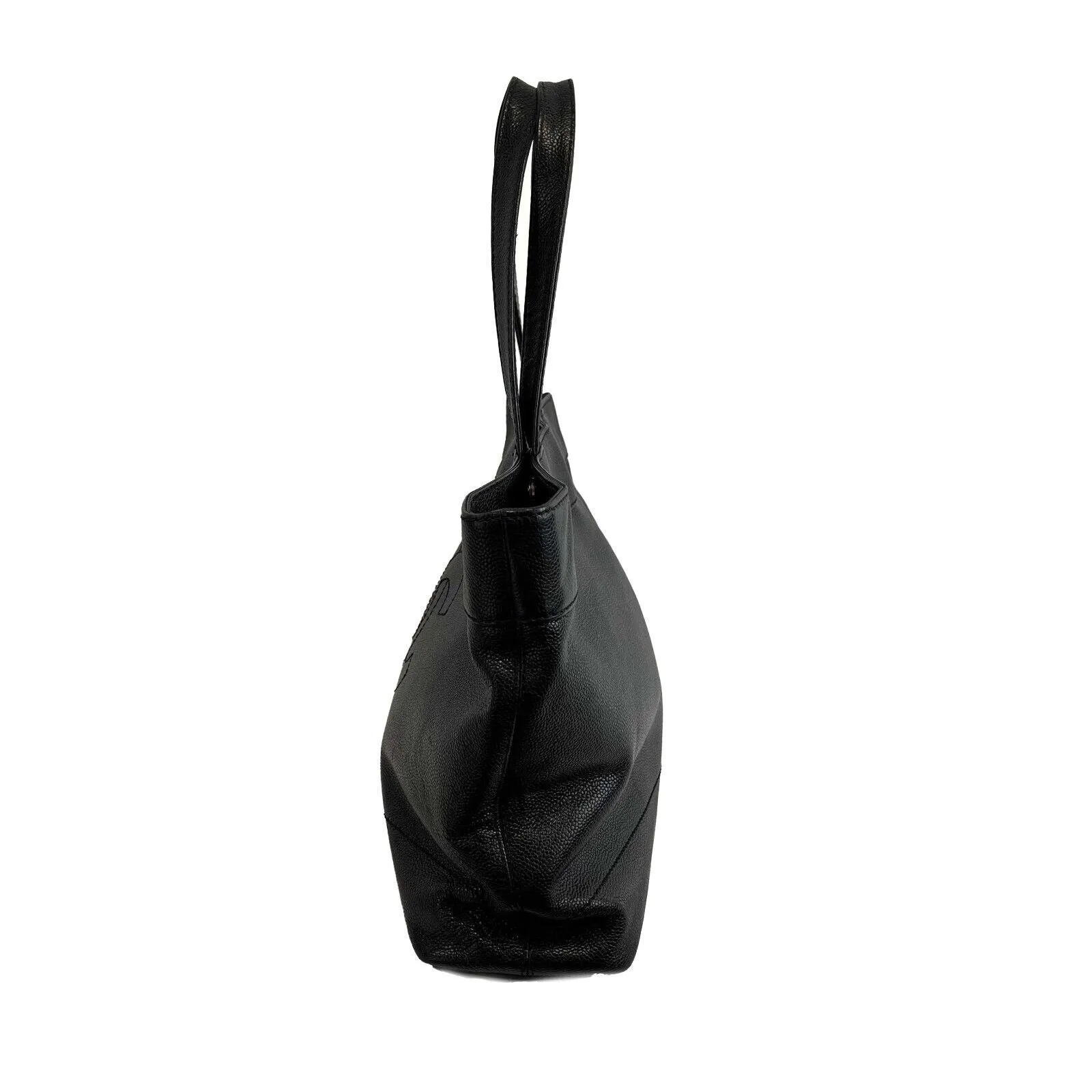 CHANEL - Vintage CC Open Caviar Leather Black Large Tote