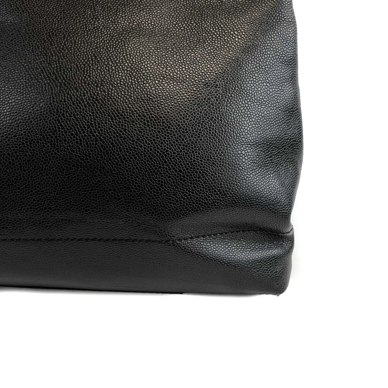 CHANEL - Vintage CC Open Caviar Leather Black Large Tote