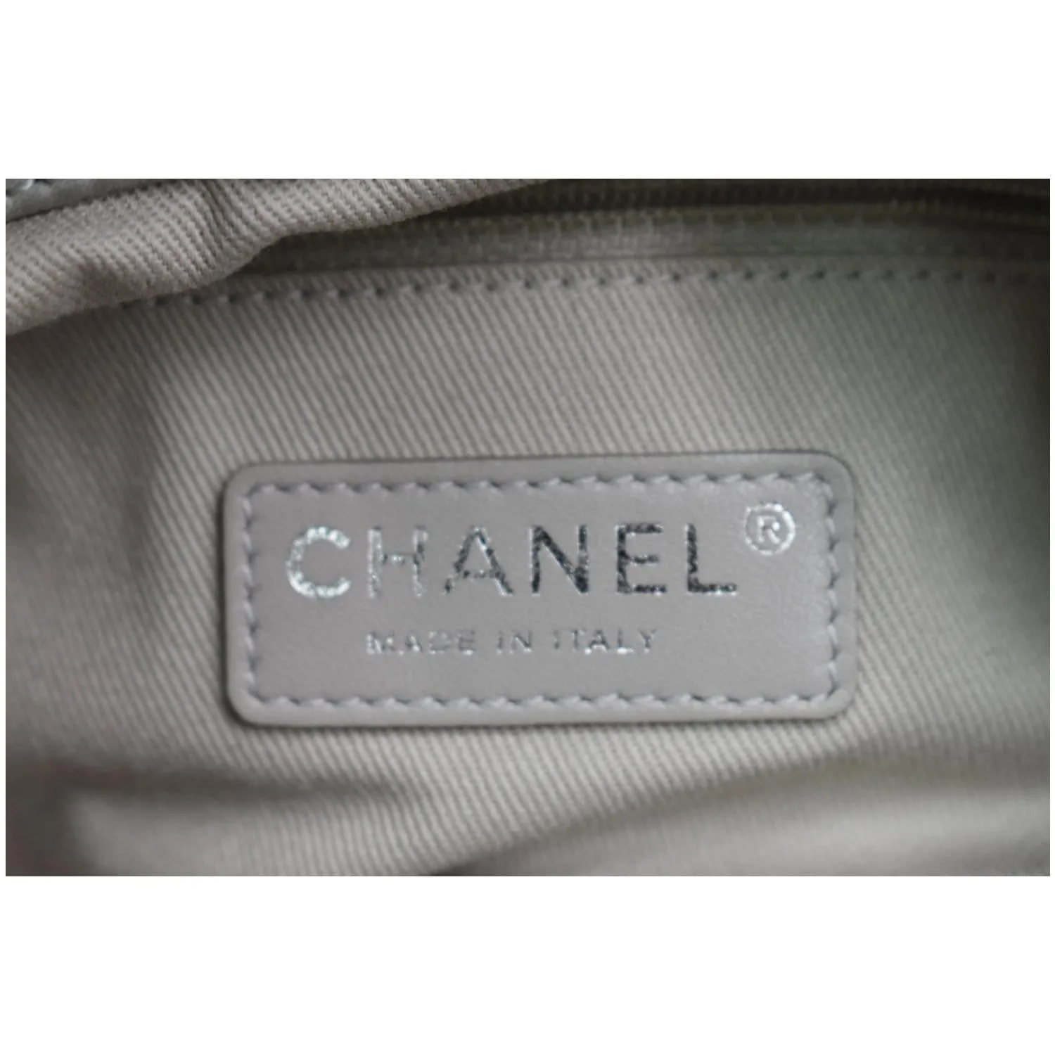 Chanel Wild Stitch CC Lambskin Leather Satchel Bag Light Grey