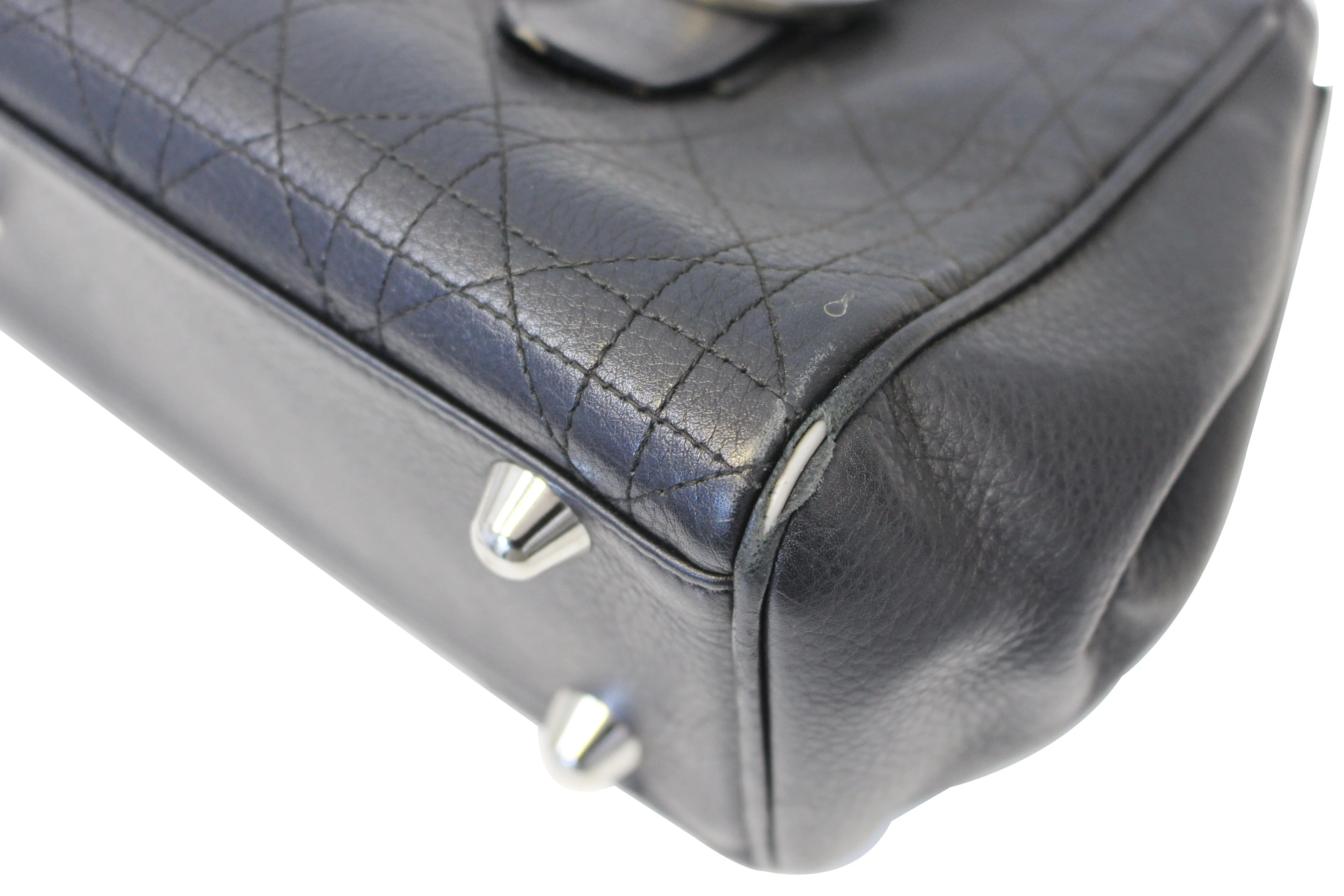 CHRISTIAN DIOR Black Leather Cannage Medium Tote Bag - Sale