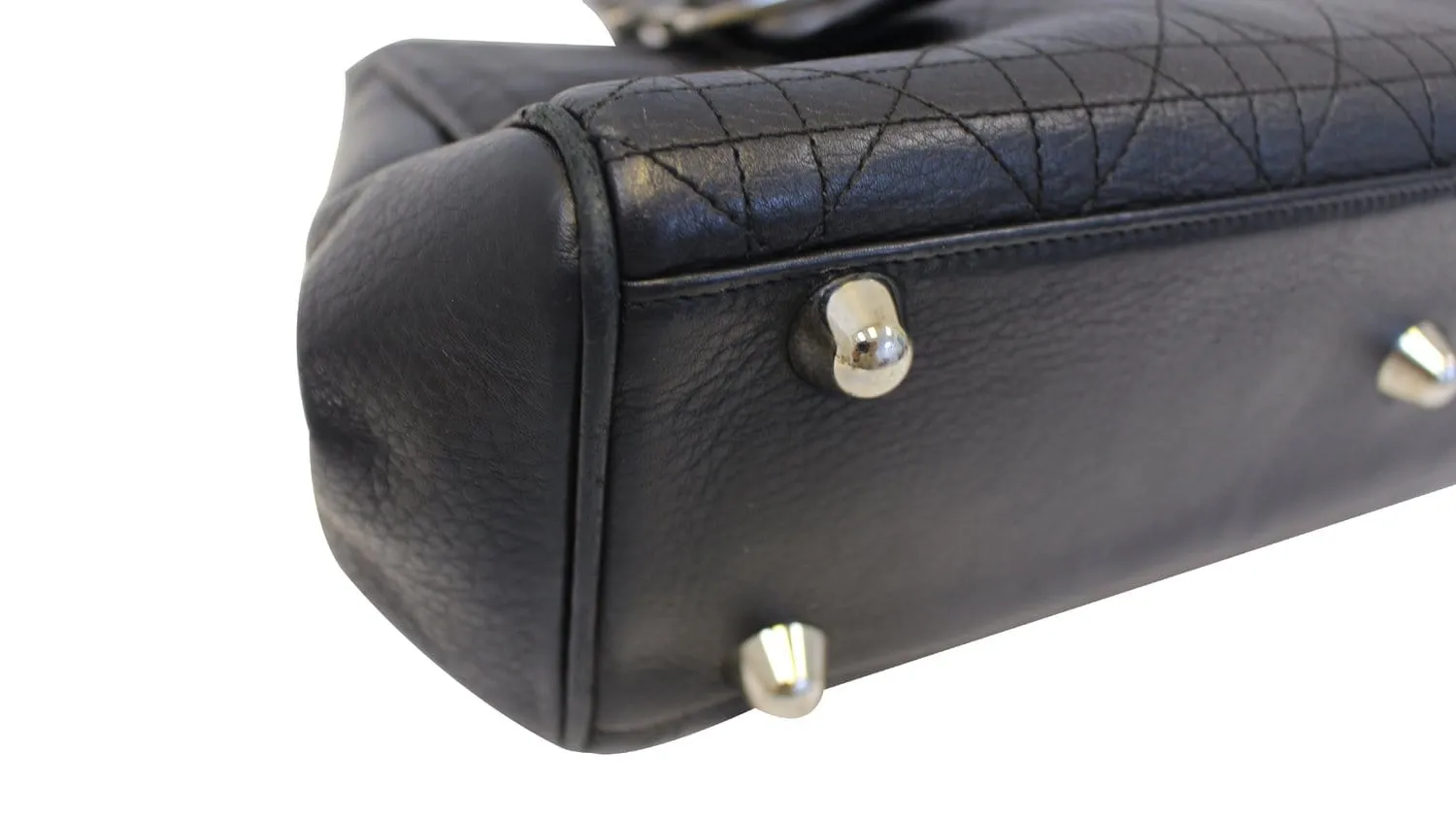 CHRISTIAN DIOR Black Leather Cannage Medium Tote Bag - Sale